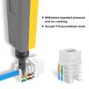 VCE Cat6 RJ45 Keystone Jacks UL Listed 50-Pack, Punch Down Ethernet Wall Jack 90-Degree Adapter in White with 1-Pack Wire Stripper Cutter