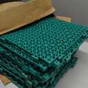 MAXWAVE 18 Pack 12" x 12" Modular Interlocking Floor Mats, Soft PVC Non-Slip Drainage Tiles, Splicing Rubber Cushion Flooring for Deck, Shower, Pool, Basement, Shed, Indoor and Outdoor Use (Green)