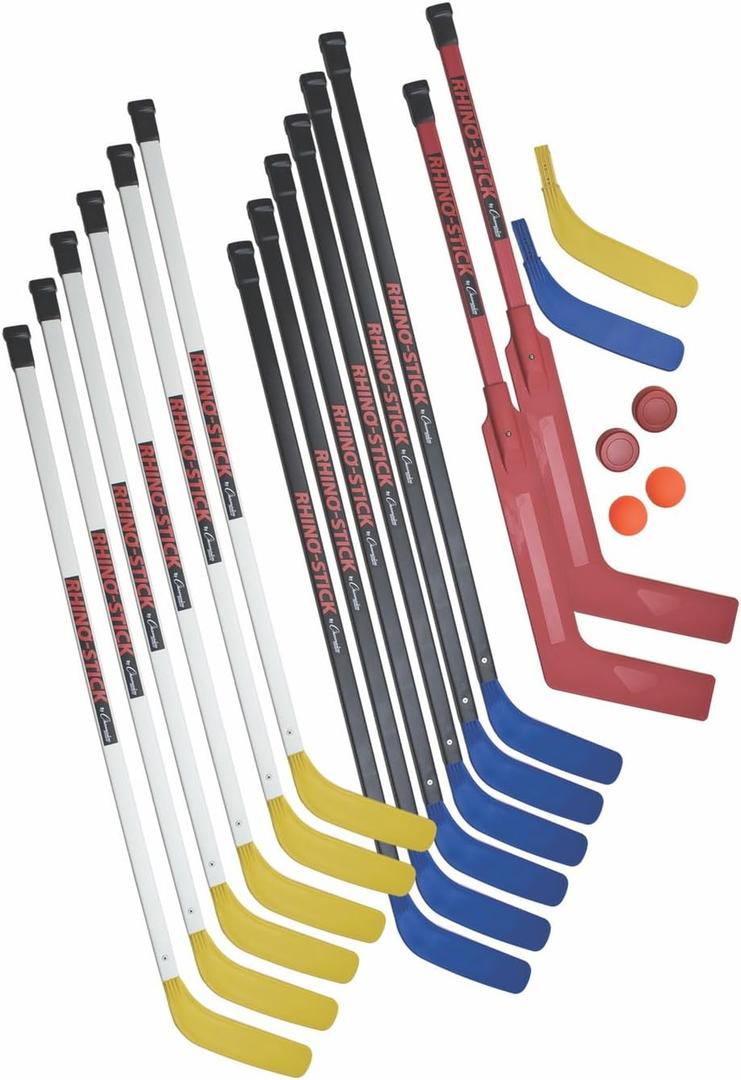 Champion Sports Rhino Stick Hockey Set Durable ABS Sticks, Non-Marring Blades, Multiple Sizes Complete Sets