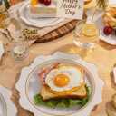 WDF 100PCS White and Gold Plastic Plates - Gold Disposable Plates - Include 50 Dinner & 50 Dessert Plate for Party - Heavy Duty Fancy Plastic Plate for Wedding/Bridal shower/Mother's Day