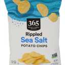 3 x 365 by Whole Foods Market, Potato Chips Rippled Sea Salt Snack Cali Only, 1.5 Ounce (EXP 09/18/26)