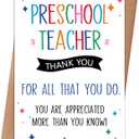 2 x Thank You Card Gift for Preschool Teacher, 8 X 5.3 Inches
