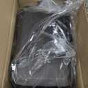 mDesign Metal Freestanding Slim Toilet Bowl Brush and Holder + Rectangle Narrow 5 Liter / 1.3 Gallon Step Pedal TrashCan Wastebasket for Bathroom - Small, Compact Design - Set of 2 - Black