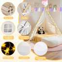 PLULON 4 Pack Teepee Tent for Kids Girls Slumber Party Tents Bulk Kids Sleepover with Inflatable Airbed and Decorations Play White Teepee Indoor Christmas Birthday Gift, 47 inches × 47 inches × 55 inches