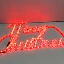 LAMPHOME Large 24"x13.5" 180 LED Merry Christmas Neon Motif Super-Bright Red LEDs Outdoor Christmas Decoration with UL Standard Adaptor Waterproof for Outdoor Home Party Wall Hanging Holiday