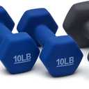 Amazon Basics Neoprene Dumbbell Hand Weights for Exercise and Muscle Toning, Style: Rack with 3 Pairs (5, 10, and 15 Pound)