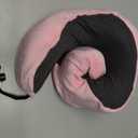 Memory Foam Travel Pillow, Neck Pillow with 360-Degree Head Support, Comfortable and Lightweight, Ideal for Sleeping on Airplane, Car, Train, Bus and Home Use, Comes with Storage Bag (Pink)