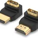 VCE HDMI 90 and 270 Degree Adapter 2-Pack, Right Angle HDMI Male to Female L Adapter Connector 3D&4K Supported