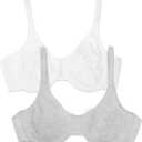 Fruit of the Loom Women's Unlined Underwire Bra - Cotton & Spandex Blend for Natural Shape and Flexibility (White)38D
