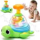 Baby Toys 6-12 Months, Musical Crawling Press to Spin & Glow Turtle Toy for 1 Year Old, Cause and Effect Early Learning for Infant Tummy Time, Christmas 1st Birthday Gifts Boy Girl 7 8 9 10 11 Month