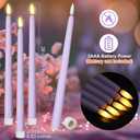Macarrie 24 Packs Flameless Taper Candles Battery Operated Fake 11 Inch Long Candlelight LED Flameless Candlesticks Flickering Tapered for Spring Summer Wedding(Lavender Purple)
