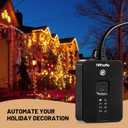 TiFFCOFiO Outdoor Timer Waterproof, Remote Control Dusk to Dawn Sensor, 2 Grouded Electrical Outlets for Christmas Lights,15A 1/2HP, ETL Listed (1 Pack)