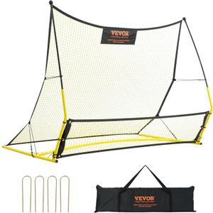 VEVOR Soccer TrainerPortable Soccer Rebounder Net, Iron Soccer Practice Equipment, Sports Football Rebounder Wall with Portable Bag, Perfect for Team Solo Training, Passing, Volley (6x4ft)