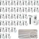 30 Pack Wire Shelf Wall Clips with Screws and Anchors  Plastic Mounting Brackets for Closet Wire Shelving, Wall Support Clips for Storage Rack Installation