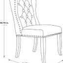 OSP Home Furnishings Jessica Button Tufted Wingback Upholstered Dining Chair with Wood Legs, Linen Fabric, 22.5 W x 26.25 D x 42.75 H