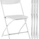 Sweetcrispy Folding Chair 4 Pack, Plastic Foldable Chairs with 330-Pound Capacity, Sturdy Metal Portable Chair, Easy to Use and Store, Outdoor and Indoor, for Home, Office, Party, Comfy, White
