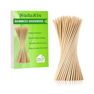 200 PCS Bamboo Skewers, 12 Inch Wooden Skewer for Appetizers, Fruit, Kebabs, Grilling Barbecue, Mini Burger, Sausage, Cocktail Picks for Drinks, Long Toothpicks, Food Sticks Natural, Kitchen Gadget