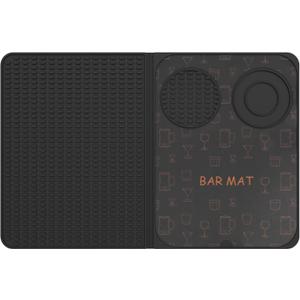 Bar Mats for Countertop, Silicone Dish Drying Mat for Kitchen Counter, Cocktail Bar Mat, Foldable Silicone Coffee Mat, Bar Mats for Home Bar Bartending (Black, 1pc)