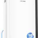 4500Sq.Ft Large Dehumidifier, 50Pint Dehumidifiers for Home, Quiet Whole House Dehumidifier for Basement, Bedroom and Bathroom, with Drain Hose, Water Full Alert, Digital Display (white)