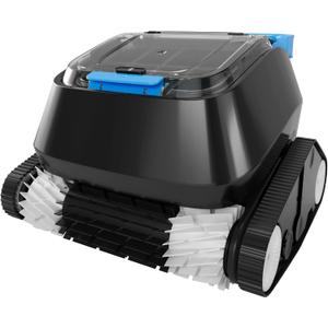 8streme Black Pearl Ultra Robotic Pool Cleaner Battery-Powered Inground Vacuum for Pools Up to 10 Ft Deep Wall Climber 150 Min Runtime 7 Quart Top Load Filter 