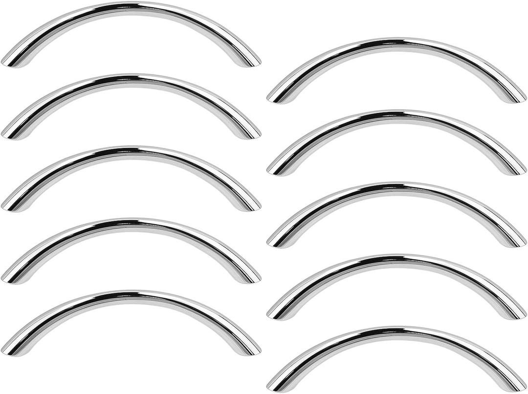 10 Pack Cabinet Pulls Kitchen Cabinet Handles, Modern Minimalist Zinc Alloy Drawer Pulls for Kitchen Bathroom Cabinetry, Wardrobe Door Handle(Bright, 2.5"/64MM)