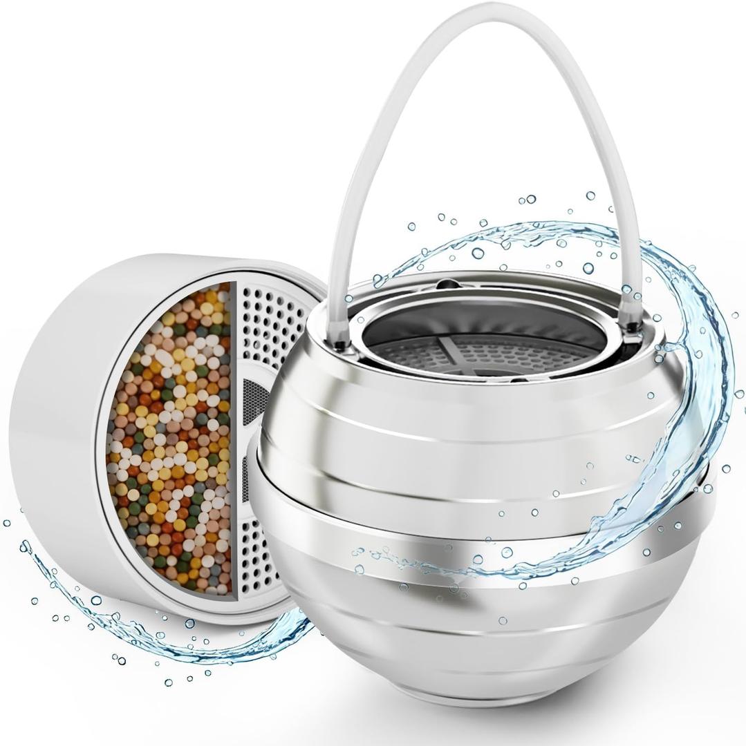 Bath Filter for Tub - 8 Stage Filtration, 2500 Gallons BPA Free, Easy Install, Hotel Grade Bath Filter Suitable for Baby, Pets & Those with Sensitive Skin (Silver)