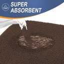 OLANLY Memory Foam Large Bathroom Rugs 59x35, Absorbent Bath Mat, Brown