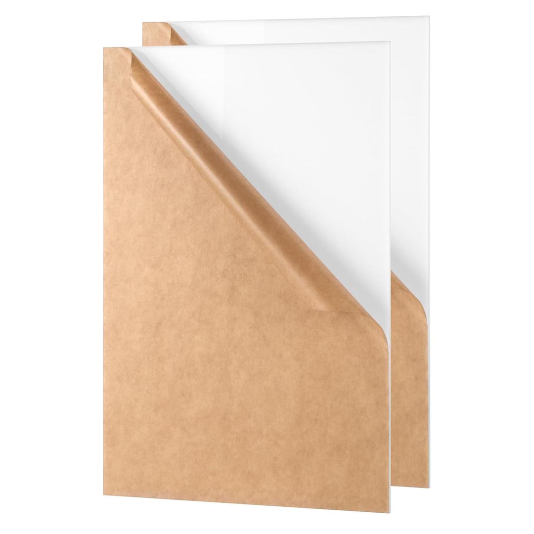 KAITELA White Acrylic Sheet 18" x 24" x 1/8" Thick (3mm) Cast Plexiglass Panel Plastic Board for Craft Project, Laser Cutting, Engraving, Sign, Pack of 2