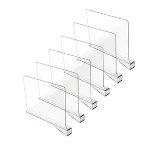 Acrylic Shelf Dividers for Closet Organization, Closet Shelf Organizer Closet Separator for Wood Shelves Clear Shelf Dividers for Closets (6 Pack)