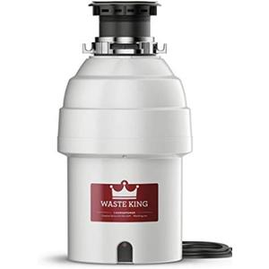 Waste King 1 HP Garbage Disposal with Power Cord, Food Waste Disposer for Kitchen Sink, L-8000