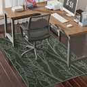 Chakme Office Chair Mat for Hardwood Floor, 48"x36" Easy Glide Computer Desk Mat Protector for Rolling Chair Under Desk Rug Nonslip Backing, Machine Wash, (Dark Green Leaf)