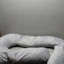 Pharmedoc Pregnancy Pillows, U-Shape Full Body Pillow -Removable Cover Jumbo Size - Gray - Pregnancy Pillows for Sleeping - Body Pillows for Adults, Maternity Pillow and Pregnancy Must Haves