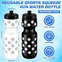 24 Pcs Water Bottle Bulk Reusable Sports Squeeze Water Bottles Ball Cup Accessories for Sports Party Favors Team Gifts Players for Gym Most Bike Cage (Volleyball)