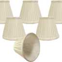 Royal Designs, Inc. Clip on Pleated Empire Chandelier Lamp Shade Flame Clip Fitter, CSO-1031-5EG-6, 3 x 5 x 4.5, Eggshell, 6 Pack