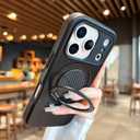 for iPhone 17 Pro Case with Stand [ Compatible with MagSafe ], Cover with Magnetic 360 Rotatable Ring Kickstand Shockproof Matte Slim Ring Cover for iPhone 17 Pro CaseBlack