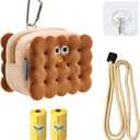 Biscuit shaped dog poop dispenser portable 30 thick leak proof dog waste bags poop bag holder cute