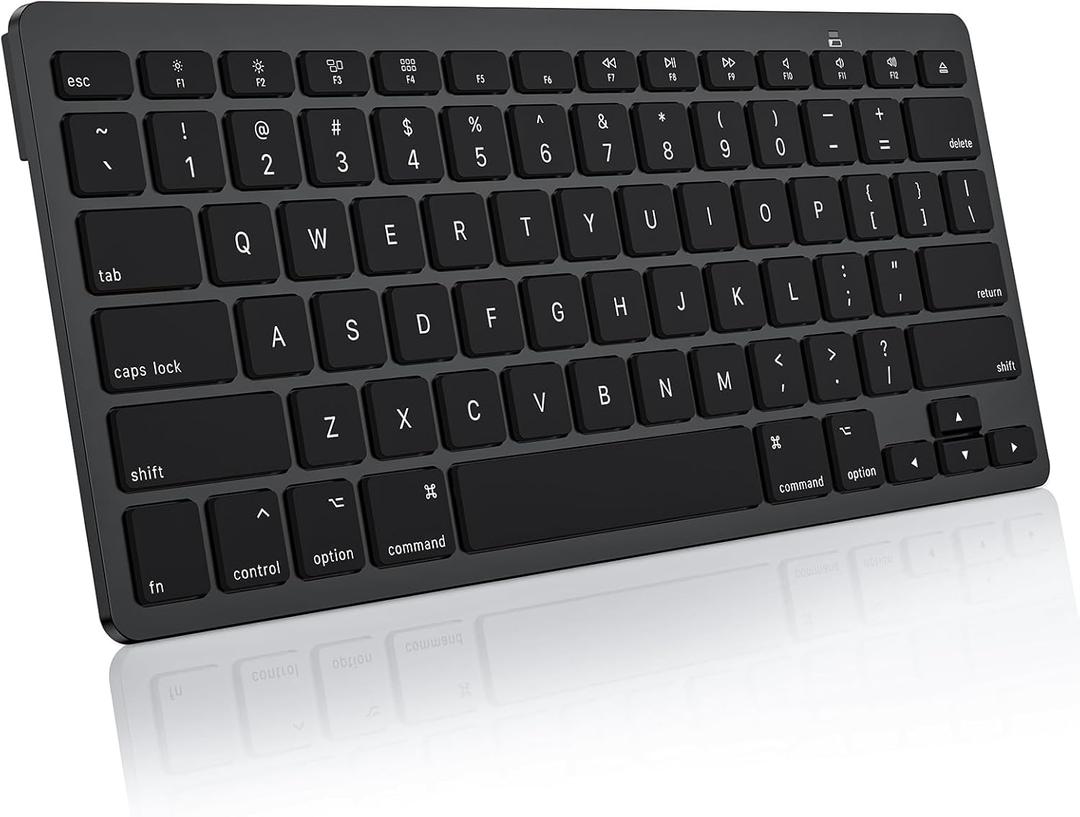 OMOTON Bluetooth Keyboard Compatible with Mac, Compact Wireless Keyboard Compatible with MacBook Pro/Air, iMac, Mac Mini/Pro Laptop and PC, Dark Black