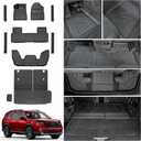 Floor Mats for Honda Pilot 2023-2025 2026, Cargo Mat with Backrest Mat All Weather TPE Cargo Liner Replacement Protection for Honda Pilot Accessories Door Sill Guards