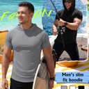 Neer 3 Pack Men's Short Sleeve Workout Hoodies, 3-Color, XX-Large (XXL)