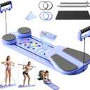 Pilates Board - 7 in 1 Pilates Reformer Set, Multifunctional Abdominal Pilates Board for Home Workout Equipment, Portable Foldable Pilates Exercise MachineDouble Elastic Band Pilates Reformer Board