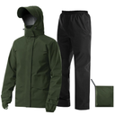 iCreek Rain Suit Waterproof Jacket with Pants 1Pieces Breathable Lightweight Packable Raincoat with Hooded Rain Gear Unisex (2XL, Army Green)