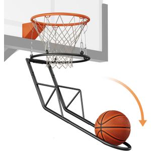 Basketball Return Attachment, Sturdy Metal Basketball Hoop Rebounder Attachment for Outdoor and Indoor Use, Basketball Hoop Accessories Ball Return, Great for Solo Play and Practice