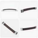 Brosay Leather Cabinet Drawer Pulls Furniture Pull Handles for Dresser Drawers Kitchen Cupboards Wardrobe 4 Pcs (Black, 96mm)