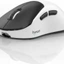 hunart H6 49g Wireless Mouse, Bluetooth & 2.4GHz Rechargeable Mouse, Lightweight Silent Ergonomic Mouse with USB-C Charging, Portable Right-Hand Office Mouse for Laptop, PC, Mac (Black and White)