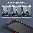 Walking Pad Treadmill for Home - Folding Treadmills with Handle Bar Portable Compact Fold up Indoor Foldable Handles Electric Walk Pads Small Spaces Mini Running Quiet Under Bed Office