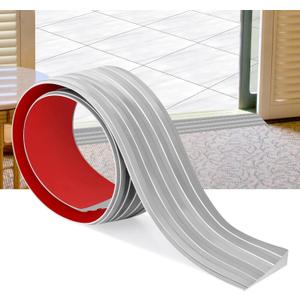 Rubber Door Threshold Ramp Self-Adhesive Rubber Ramp for Door Threshold 2/5 Inch Rise for Wheelchair Scooter Doorway Floor Tile Threshold Transition Strip Reducer (Gray, 2 in Wide x 6.6 Ft Long)