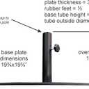 Tropishade Steel Plate Umbrella Base, 36 lbs, Black