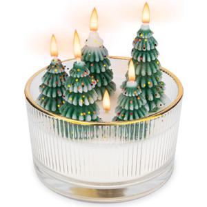3 x Christmas Tree Candles - Premium Festive Candles for Christmas Decor, Perfect for Home Decorations, Holiday Gatherings, Family Reunions, Festival Parties and Seasonal Celebrations