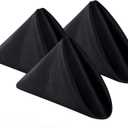 Bailarina Cloth Napkins Set of 120,17x17 inches Dinner Napkins Cloth Washable,Polyester Square Table Cloth Napkin Bulk with Hemmed Edges Ideal for Banquets, Parties and Weddings-Black