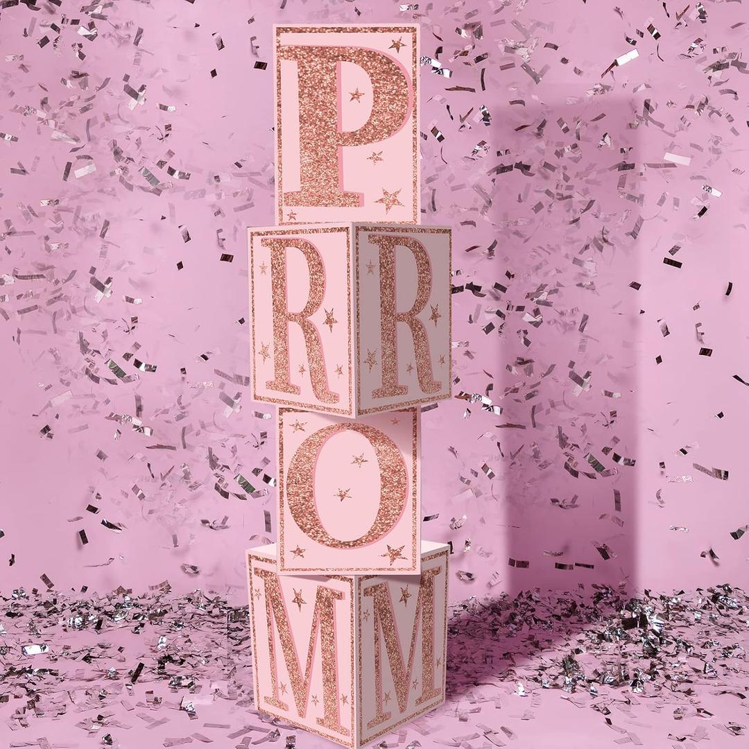 Sotiff 4 Pcs Large Prom Column Standup Photo Booth 51inch 2026 Prom Decorations Pink Grad Night Party Decor for 2026 Graduation Decorations Supplies